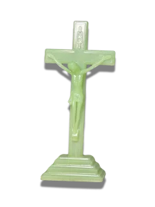 Gllowing Plastic Crucifix with Base