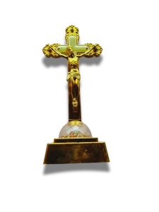 Golden Crucifix with Base