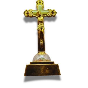Golden Crucifix with Base