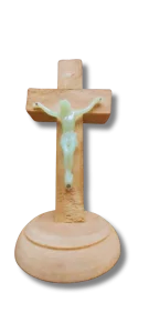 Illuminated Wooden Crucifix with Glowing Christ Image