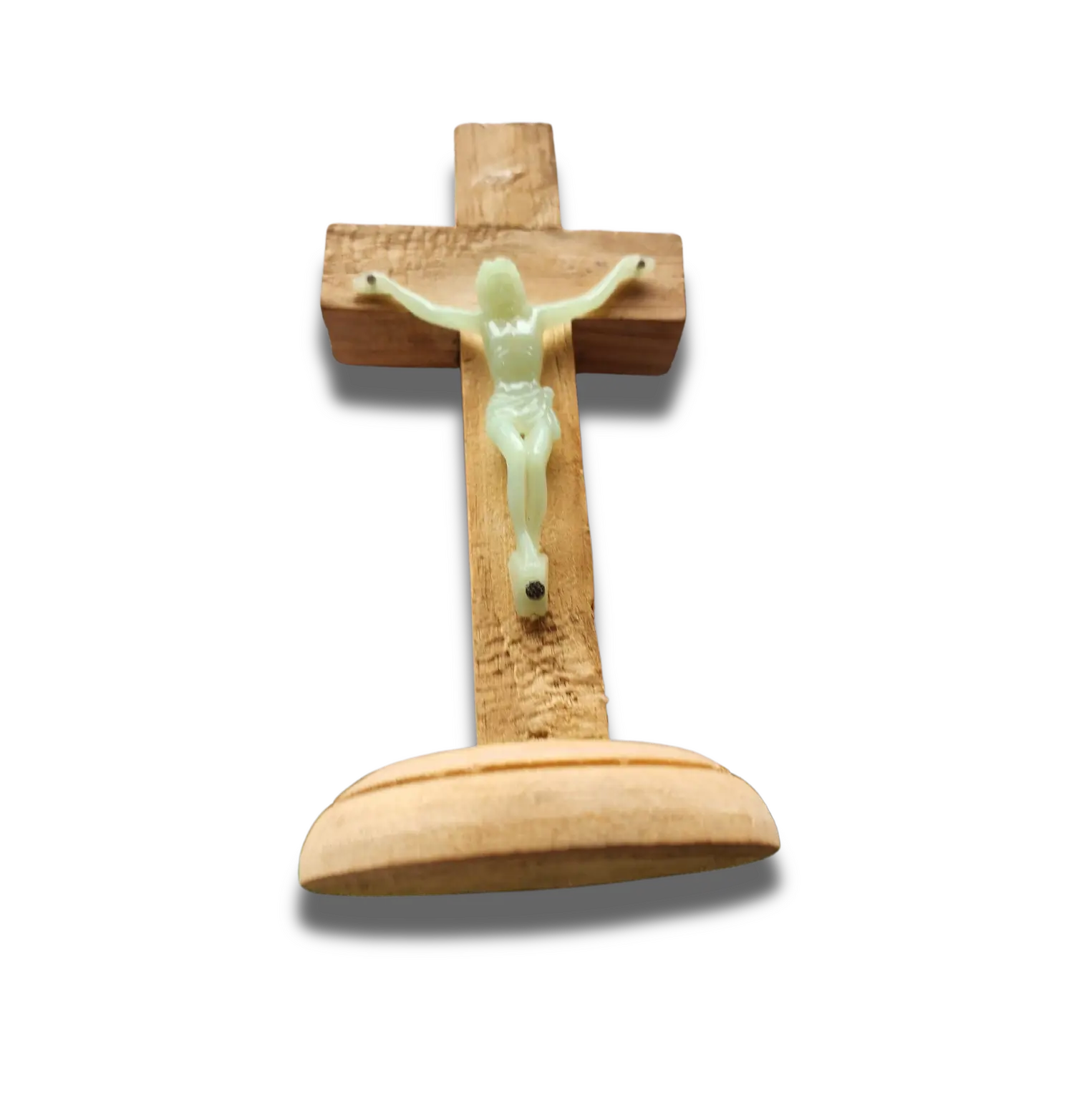 Illuminated Wooden Crucifix with Glowing Christ Image - Image 2